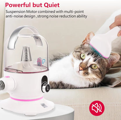 Pet Grooming Vacuum, Dog Hair Vacuum Groomer, Multi-Functional Pet Grooming Kits Dog Hair Vacuum for Dogs, Cats & More